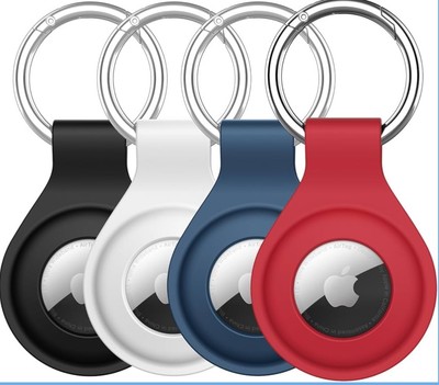 JETech Silicone Case for AirTag 2021 with Keyring, Protective Case Air Tag Penda