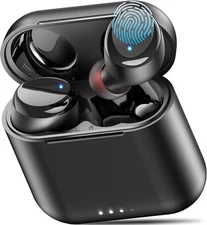 True Wireless Earbuds Bluetooth Headphones with Smart LED Display Charging Case