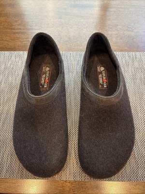 Haflinger Grizzly Charcoal Gray Wool Clogs Mens EU 41 US 10 Cork Midsole Germany