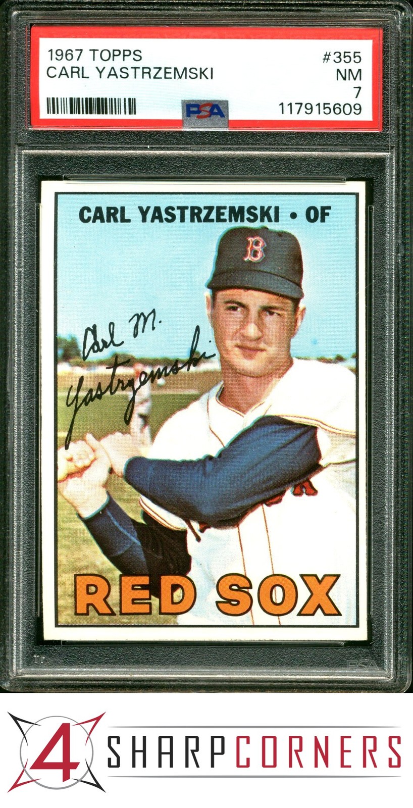 1967 TOPPS #355 CARL YASTRZEMSKI RED SOX HOF PSA 7
