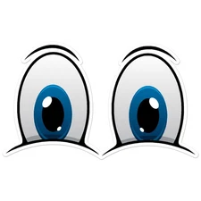 Cartoon Blue Eyes - Vinyl Decal Sticker - Car Window Laptop - ebn8928
