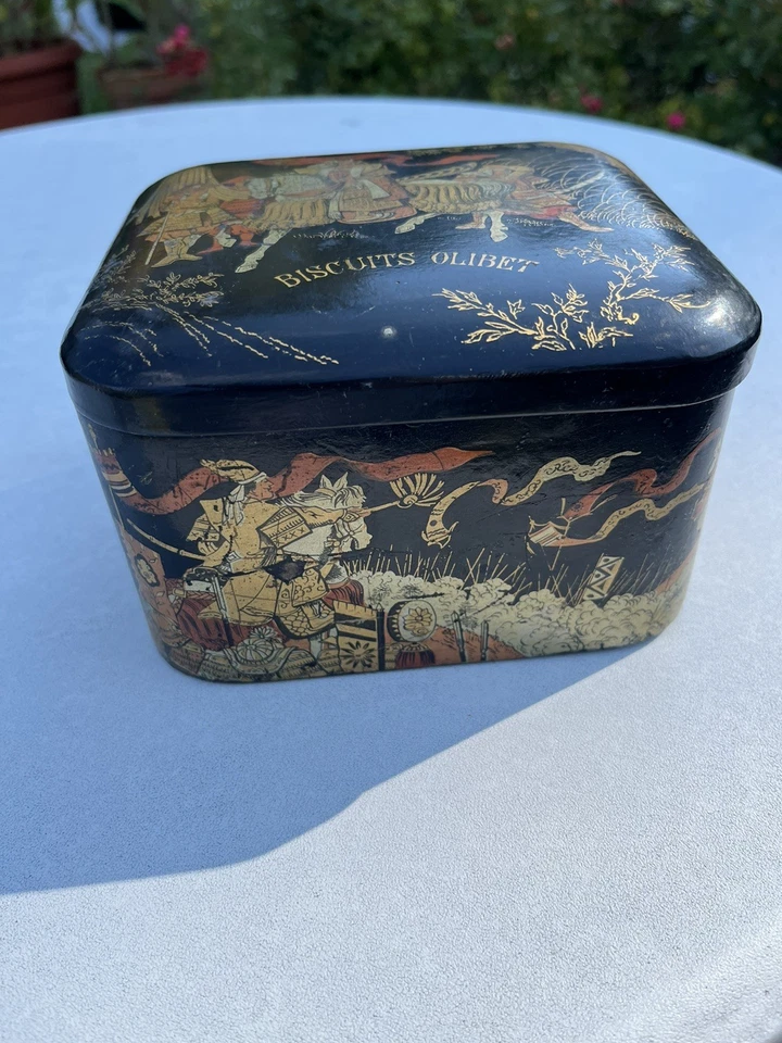 BISCUITS OLIBET Rare Boite Napoléon III Décor Japonisant Publicitaire Bataille - Photo 2/4