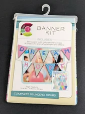 Daisy Kingdom Creative Cuts Banner Kit Pink Blue Dream Hope Pennants Triangle