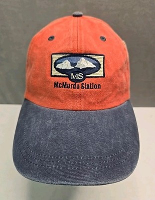 McMurdo Station Antarctic research deadstock NWT long brim strap back cap