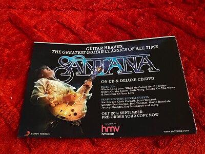 PEEPA7 MAGAZIN WERBUNG 5X8'' CARLOS SANTANA: GUITAR HEAVEN