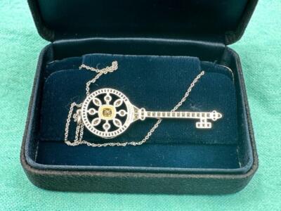 Tiffany & Co Platinum 18kt Gold 0.74ct Yellow Diamond Key Star