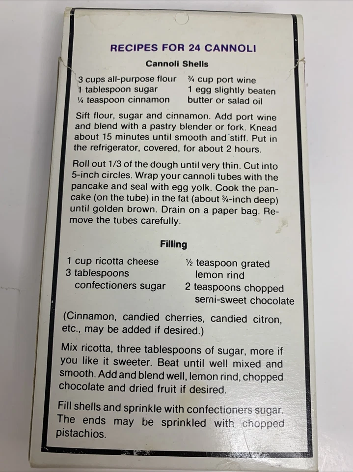 Vintage Cannoli Forms Made In Hong Kong -Unused In Box Cooking The American Way - Image 2 of 4