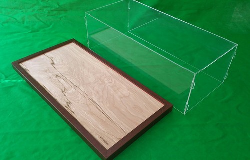 22"L x 9 3/4"W x 7"H Pocher Acrylic Display Case Showcase Wood Base 1:8 Model - Picture 6 of 8