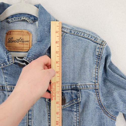 Levis Jacket Womens Medium Blue Denim Trucker Button Front Jean Classic Casual - 第 7/16 張圖片