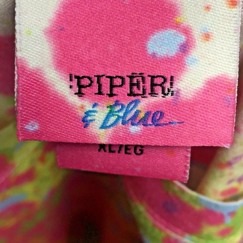 PIPER & Blue T Shirt KIDS Size XL Tattoo Print Artsy GRAPHIC LACE Hem - Picture 6 of 6