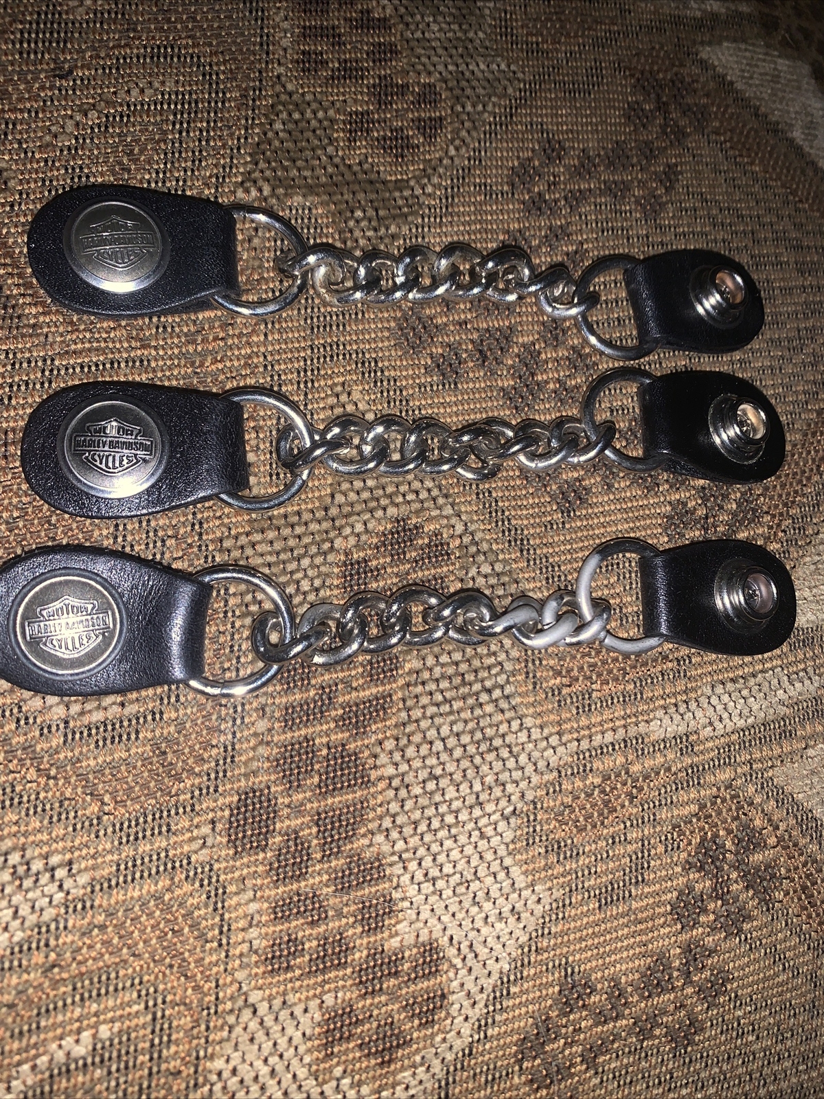 3 GENUINE HARLEY DAVIDSON MOTOR CLOTHING LEATHER VEST CHAIN EXTENDERS 6