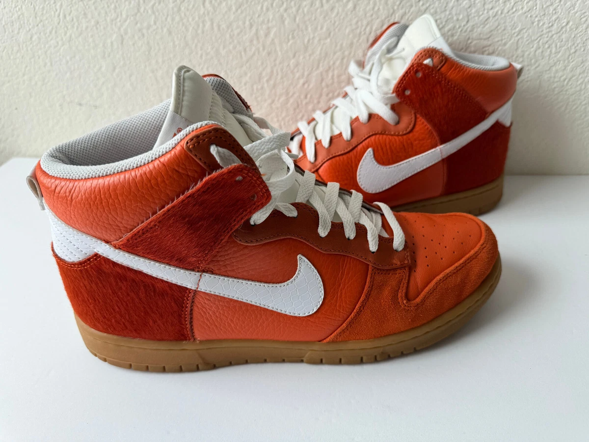 Nike Dunk High Premium Hoop Shoes Mens 8 Sneakers Orange White 317892-811 NWB Nike Dunk High Retro  main image 4