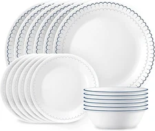 Corelle Blue Caspian Lace 18 Piece Dinnerware Set Service for 6 NEW