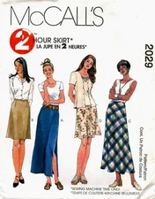 McCalls 2029 Misses 2 Hour Skirt Sewing Pattern Uncut 