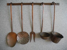 lot antique kitchen utensils copper decoration vintage old copper kitchen utensils