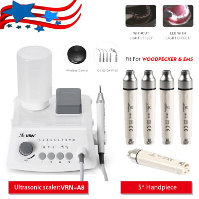 LED Dental Ultrasonic Scaler VRN-A8 / 5pcs LED Handpiece fit SKYSEA/EMS OR