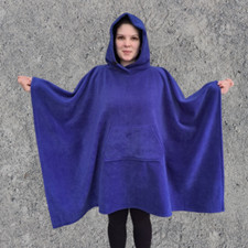 Royal Blue Fleece Hooded Blanket Scout Guide Camp Blanket Poncho