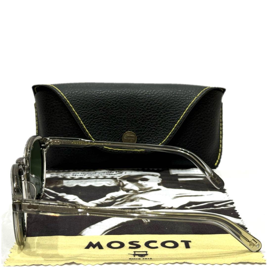 MOSCOT MILZEN 46 22-145 SUNGLASSES LIGHT GREY FRAME GREEN MOSCOT MILZEN 46 22-145 SUNGLASSES LIGHT GREY FRAME GREEN
