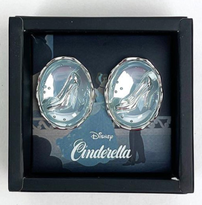 Disney Clear Dome Clip-On Ohrringe Cinderella Glas Slipper aus JAPAN, Neu