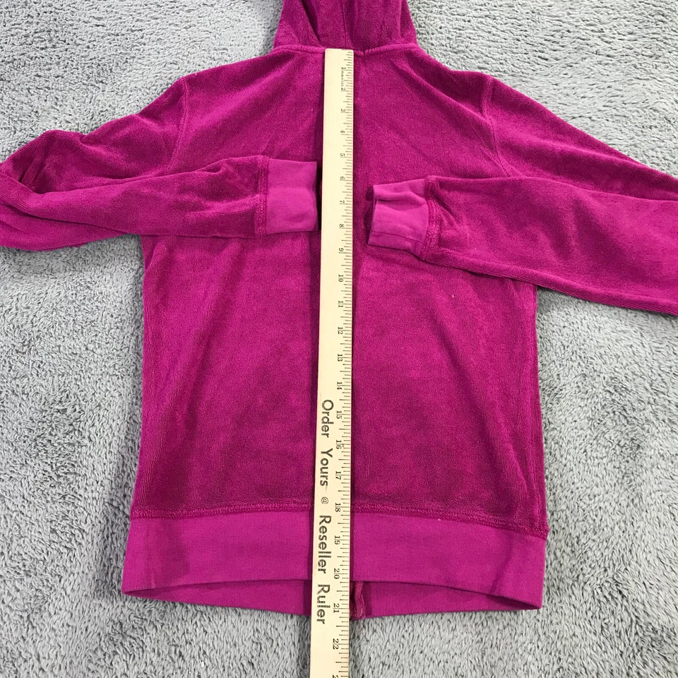 Suéter Juicy Couture Mujer Pequeña Sudadera con Capucha Cremallera Completa Sudadera Terry Rosa EE. UU. Foto 3 de 4