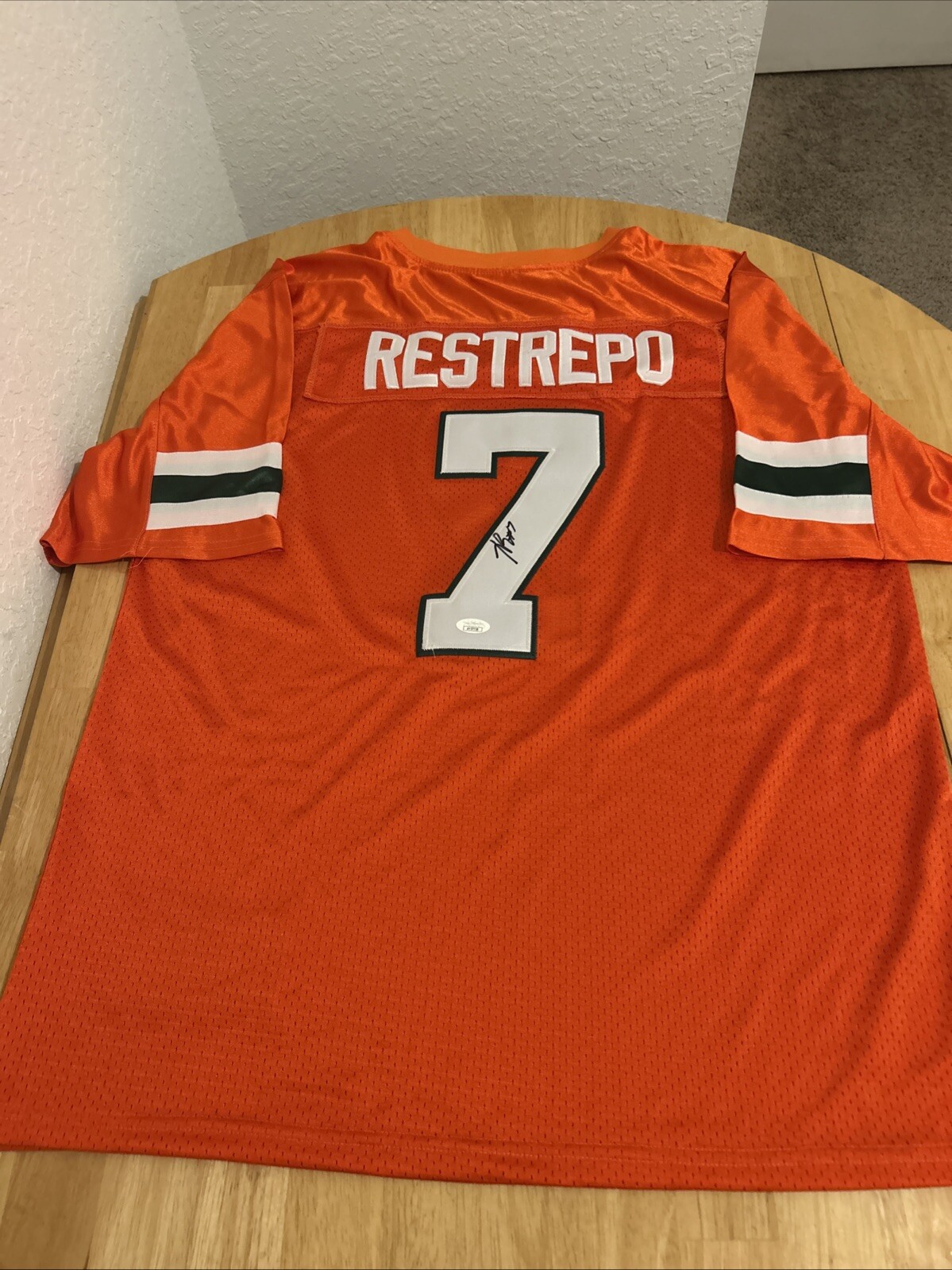 Xavier Restrepo Autographed Signed Miami Hurricanes Jersey JSA Certified 