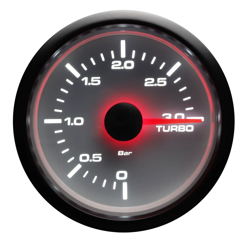 MGS 52mm 2-1/16" Electrical Turbo Boost Gauge 0 ~ 3 BAR White & Amber LED - Image 3 of 4