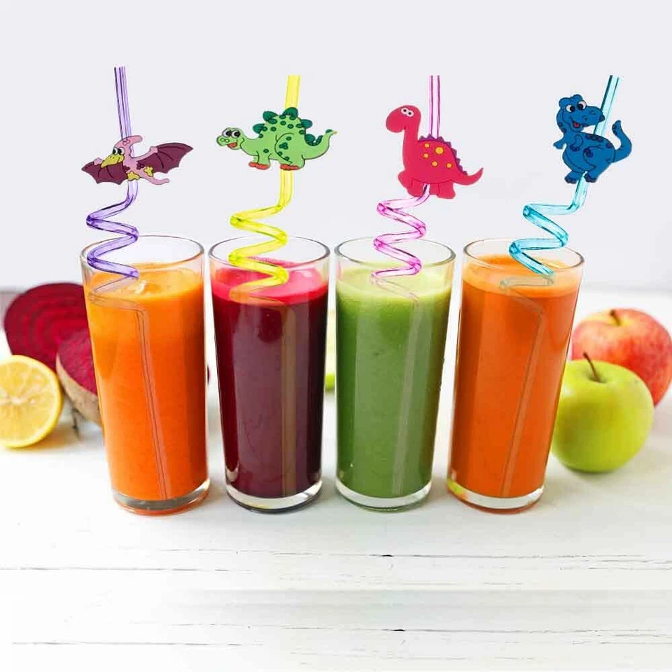 Reusable Dinosaur Straws--Dinosaur Birthday Party Supplies 24 Straws + 6 Tattoos - Image 4 of 4