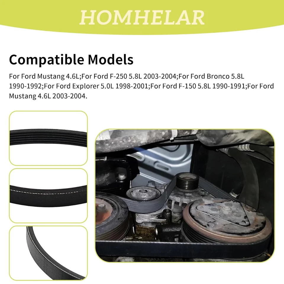 Cinturón serpentino EPDM 6PK2370 para Cadillac Escalade Chevrolet Avalanche Silverado Foto 3 de 4