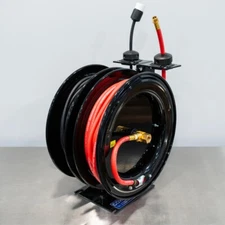 Cox Custom Combination Power Cord And Air Hose Reel Black | Loaded