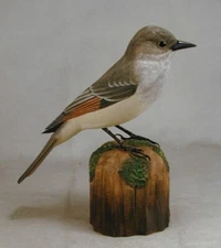 La Sagra Flycatcher  Original Wood Carving