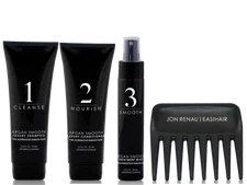 Jon Renau 3PC:Travel Size Argan Smooth Shampoo, Conditioner, Treatment Mist,Comb