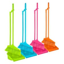 Long Handled Dustpan And Brush Set Dust Pan Handle Broom Upright Sweeper 89cm