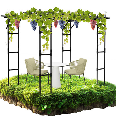NAIZEA Extra Large Outdoor Garden Arch Trellis 118*79*87 in Grape Vine Trellis