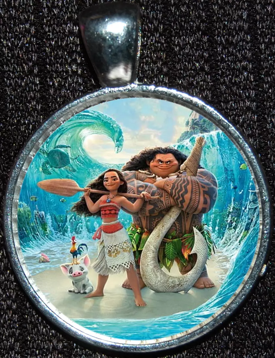 Moana Maui Ohana Heart Ocean Princess Disney Disneyland Pendant Necklace Jewelry