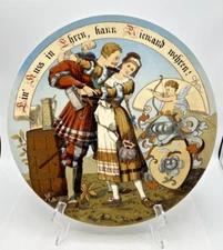 Antique Villeroy & Bach Mettlach Wall Charger Plate Plaque #2322 14.5"