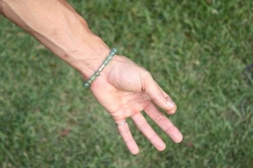 A++ Dainty Aventurine Smooth Round Gemstone Beaded Good Luck Men Bracelets 6-8'' - Picture 9 of 12