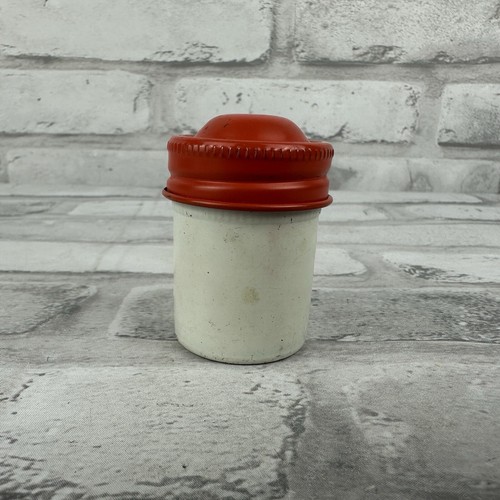 KODAK Vintage White Metal Film Can Canister Red-Orange Screw-On Lid Photography - Picture 3 of 4
