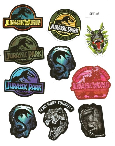 10 pegatinas de vinilo Jurassic Park/World (aprox. 2 x 3") (Elección del set 1 al 15) - Imagen 8 de 17
