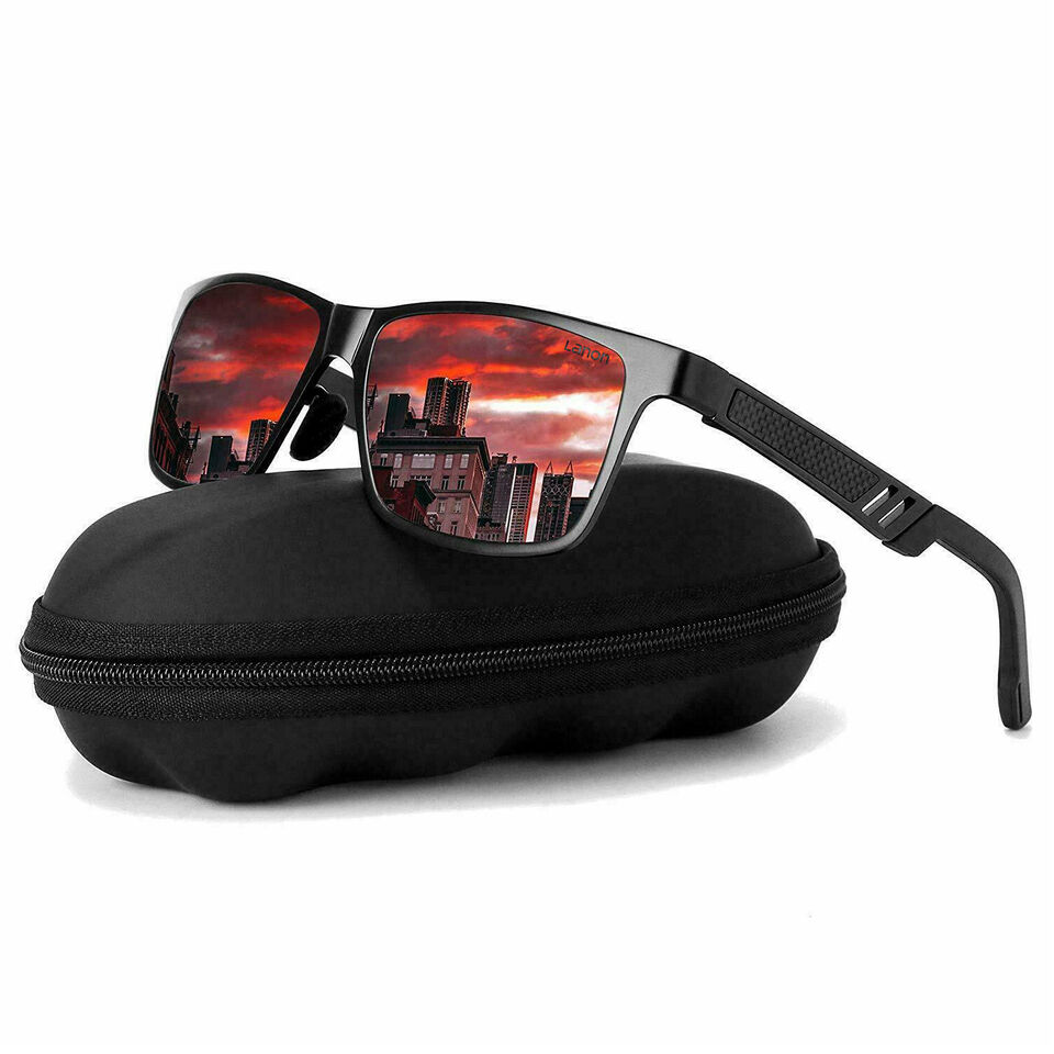LANON Herren Polarisiert Sonnenbrille 100% UV400 -Polycarbonat draußen fahren DE
