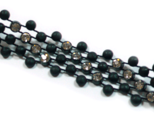 TB Sparkly Rhinestone Black Tone Elastic Stretch Women Girls Hair Headbands - Picture 3 of 4