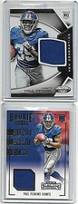 PAUL PERKINS LOT OF 2 DIFFERENT AUTHENTIC GAME USED ROOKIE JERSEY CARDS 
