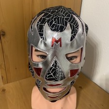 Wrestling Mask Handmade Costume Laces Tie Back Lucha Libre Cosplay Mil Spider