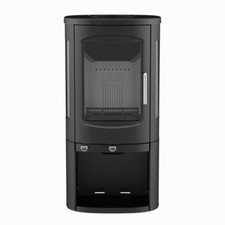 AMIFIRE Freistehender Kaminofen 61L-P  schwarz, Laubholz, Braunkohle - Briketts