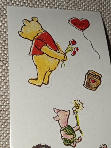 Pegatinas clásicas vintage de Winnie the Pooh para el amor de San Valentín 2 tiras - Imagen 4 de 6