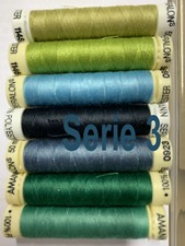 Nähgarn Nähseide Amann Konvolut - Serie 3,1 Paket a 10 Rollen, Farbe Himmelblau