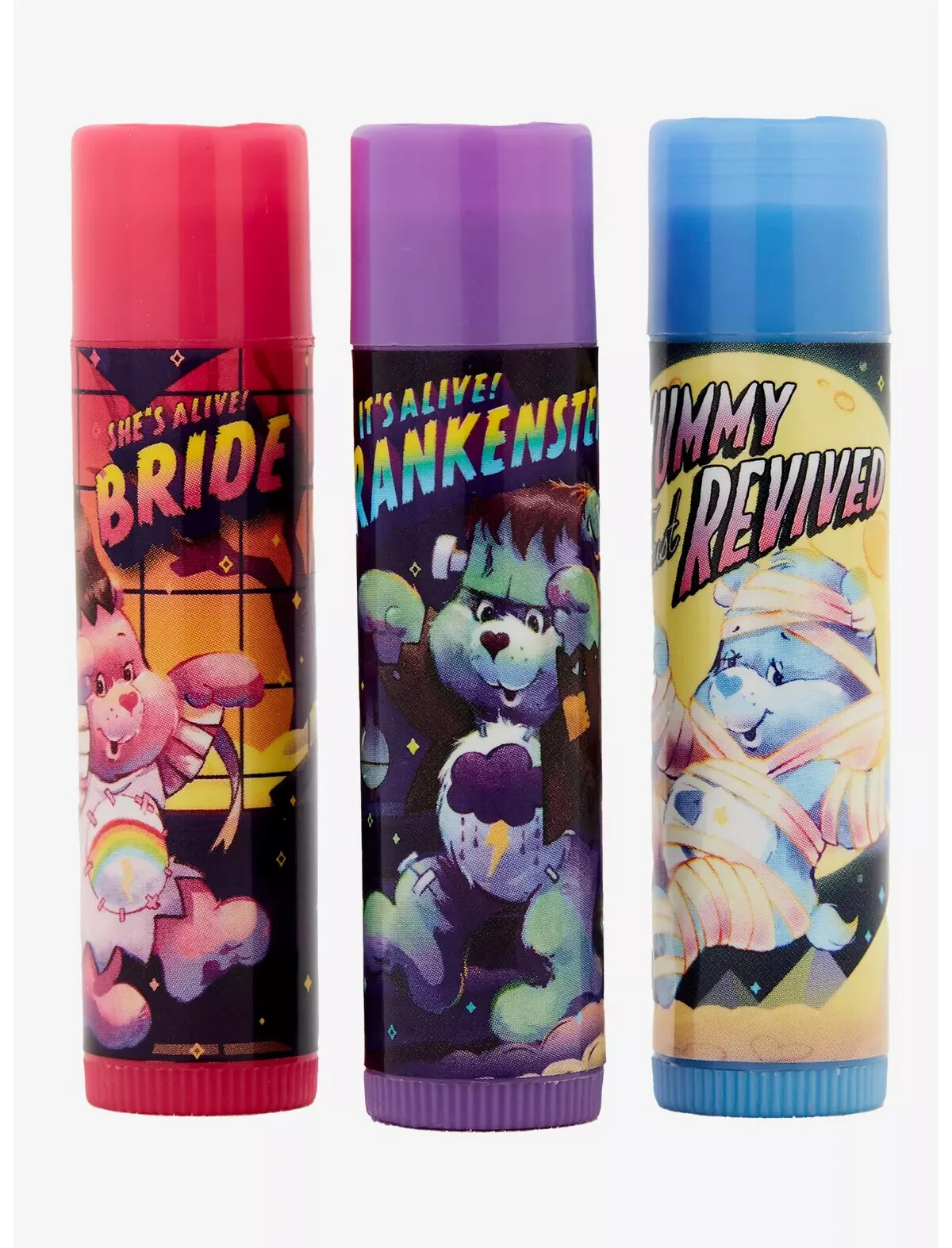 Juego de 3 bálsamos labiales con sabor Care Bears X Universal Monsters Halloween
