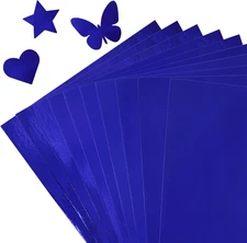 30 Sheets Metallic Blue Cardstock Paper - A4 Size (250Gsm), Mirror Finish Gold F