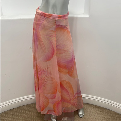 Forte _ Forte Le Stampe Silk Pink Sheer Stars Women's Maxi Skirt Size FR 1