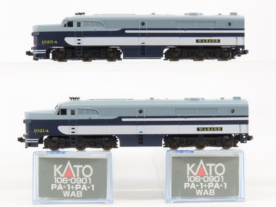 N KATO 106-0901 WAB Wabash ALCO PA1/PA1 Diesel Set #1020A/1021A - DCC Ready