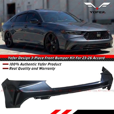 For 2023-2026 Honda Accord Yofer Meteorite Gray 3PC Front Bumper Replacement Kit